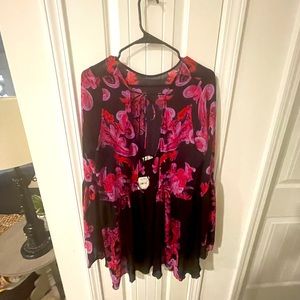 Free People Mini Dress with peasant sleeves